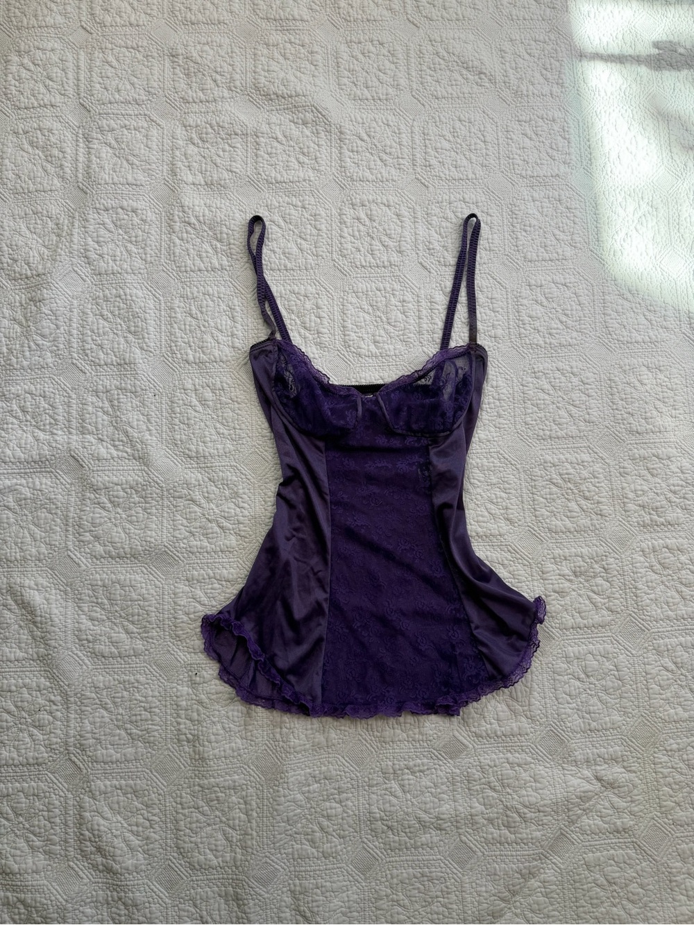 Bliss vintage y2k Purple Lace Satin Camisole New York